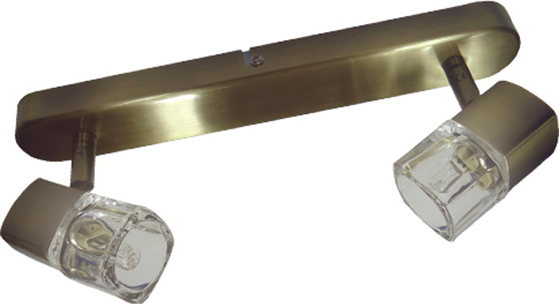 ACA 2Φωτο Σποτ Οροφής Μεταλλικό/Γυάλινο Περιστρεφόμενο 