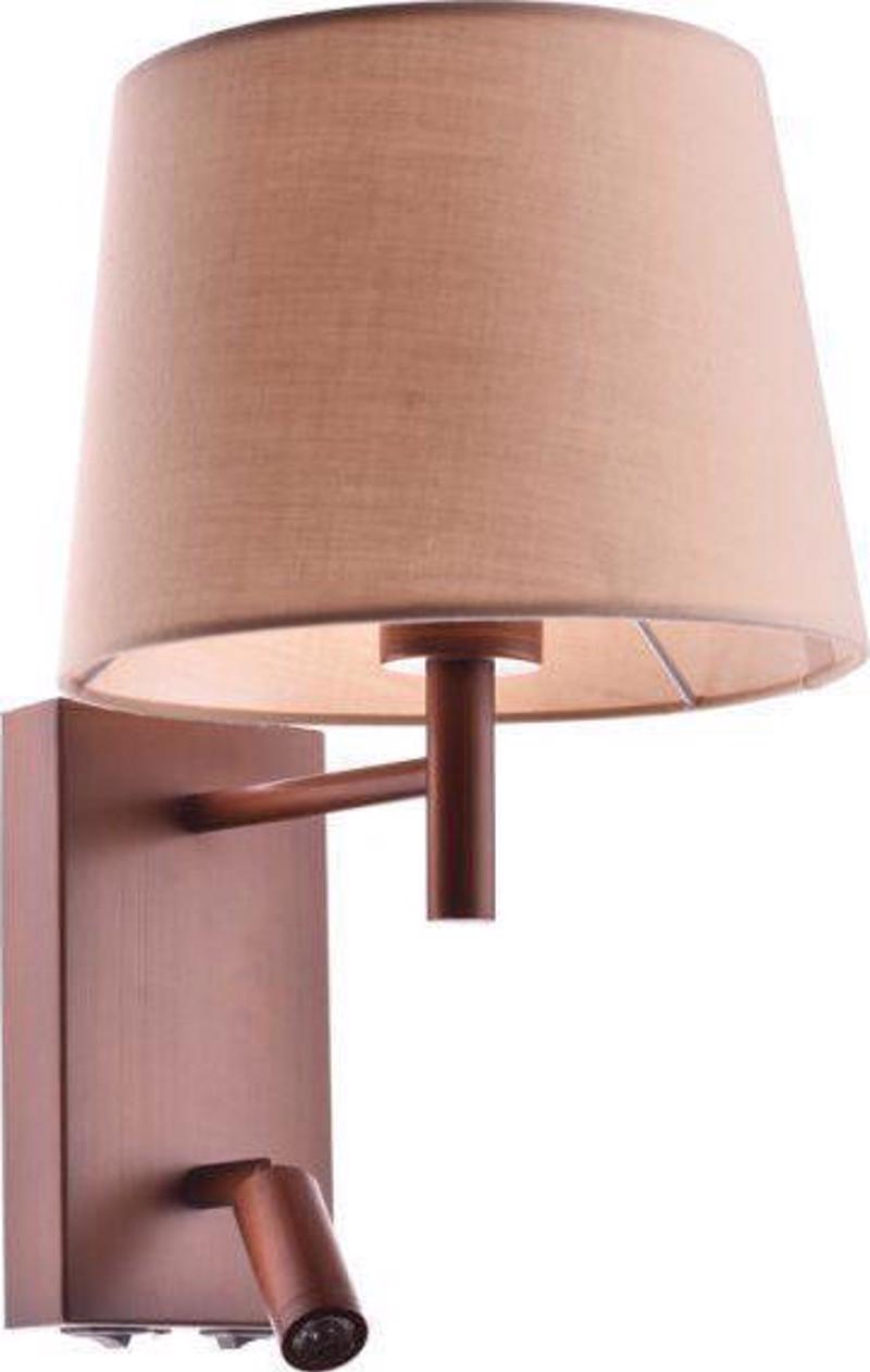 ACA Απλίκα Τοίχου Μεταλική/Υφασμάτινη 'Narkissos' Μόκα 