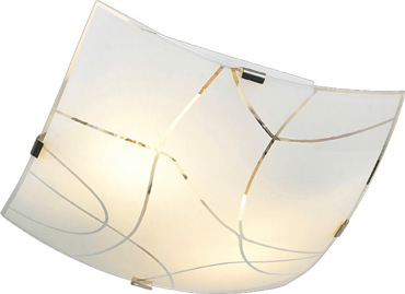 ACA 2φωτη Πλαφονιέρα Οροφής Μεταλλική/Γυάλινη 'Locris ' Λευκό/Χρώμιο  Ε27 30Χ8,5cm DL186I