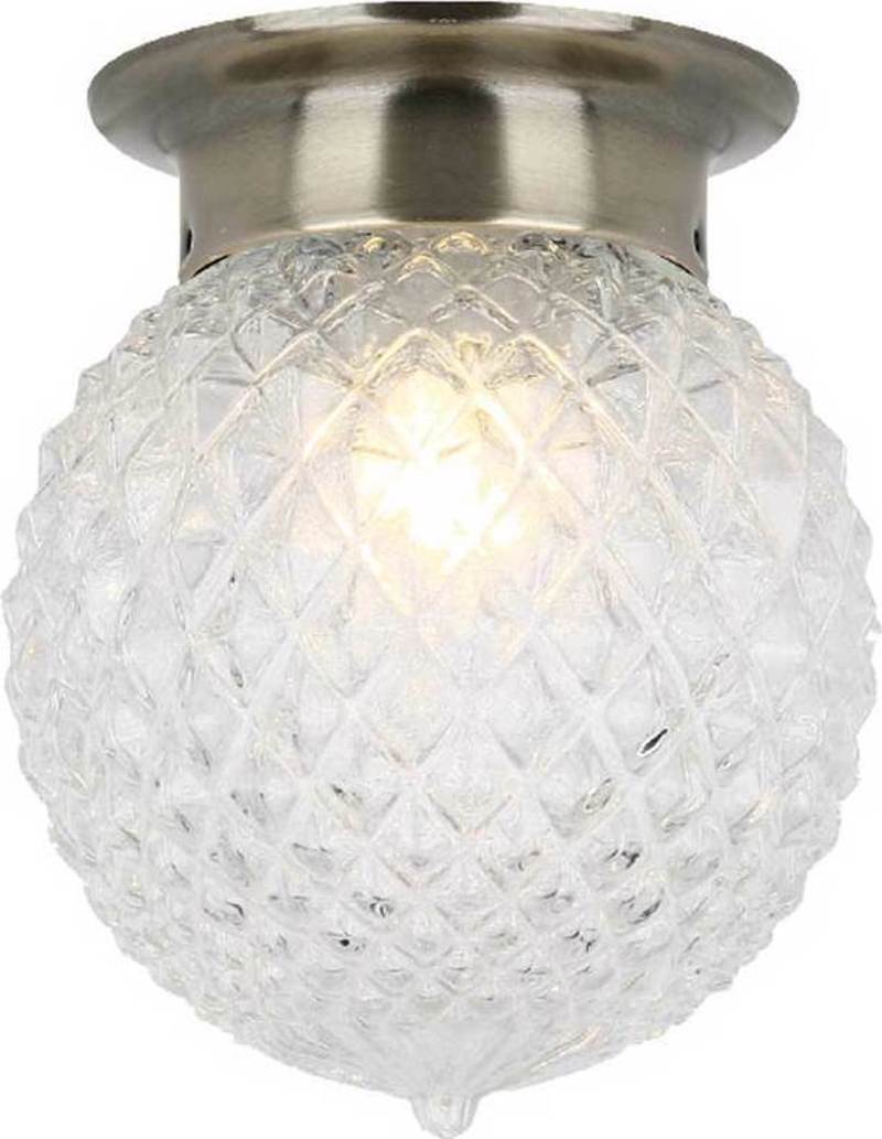 ACA Απλίκα Μεταλλική/Γυάλινη 'Capri' Μπρονζέ Ε27 15Χ17c