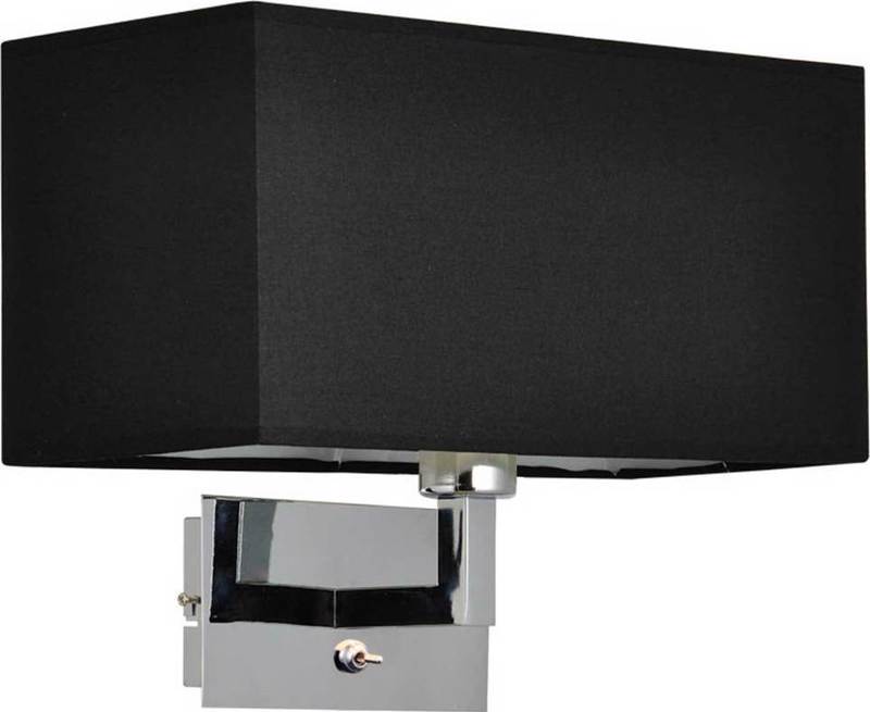 ACA Lighting - ΣΗΜΑΝΤΙΚΟ: Σε περίπτωση διαφοράς τιμής από το κατάστημα ισχύει παντα και μόνο η τιμή του καταστήματος ACA Απλίκα Τοίχου Υφασμάτινη 'Titchiano' Μαύρο Ε27 30Χ1