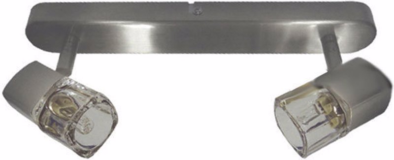 ACA 2Φωτο Σποτ Οροφής Μεταλλικό/Γυάλινο Περιστρεφόμενο 