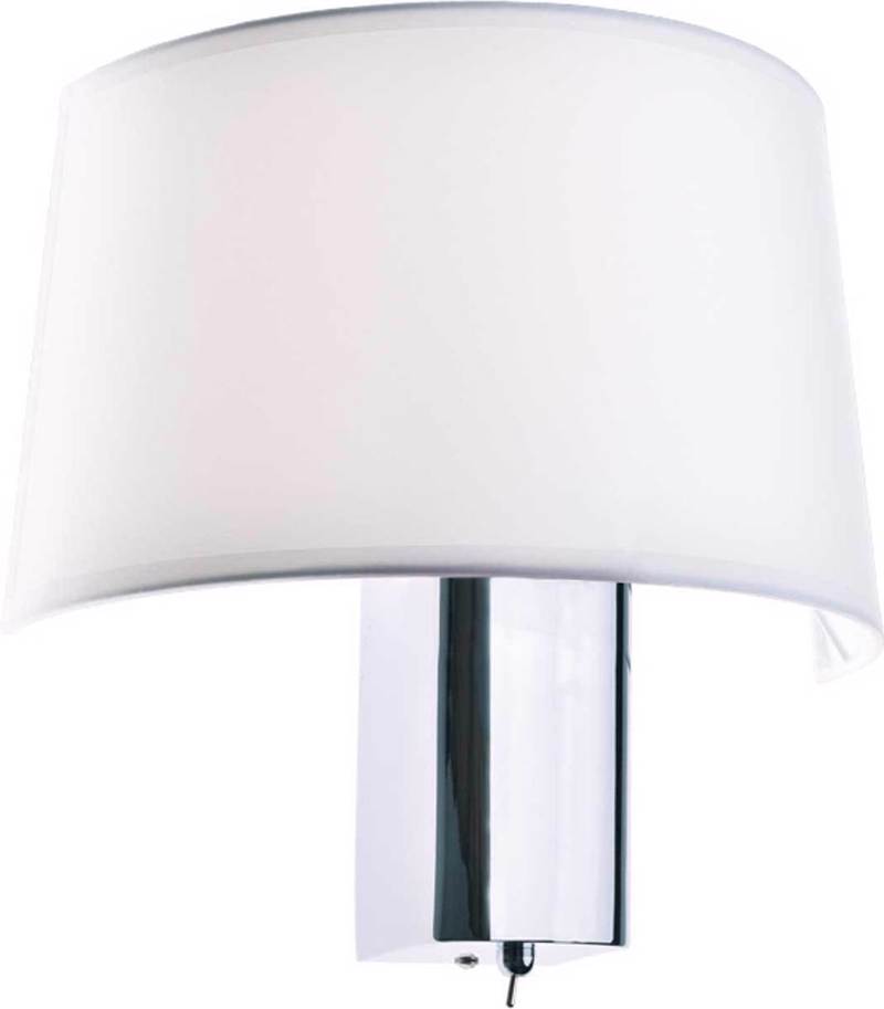 ACA Απλίκα Τοίχου Μεταλλική/Υφασμάτινη 'Botticelli' Λευκό/Χρώμιο Ε27 28,5Χ26,5εκ OD5611W