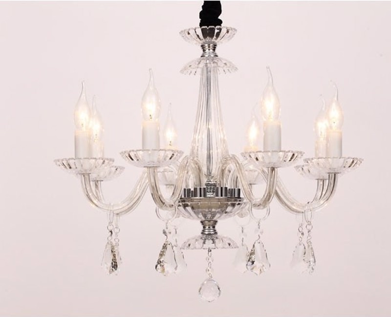 ACA Φωτιστικό Οροφής Οκτάφωτο Μεταλλικό/Κρυστάλλινο 'LOMPELIA' Χρώμιο Ε14 Φ59Χ178cm BLK80388PCC