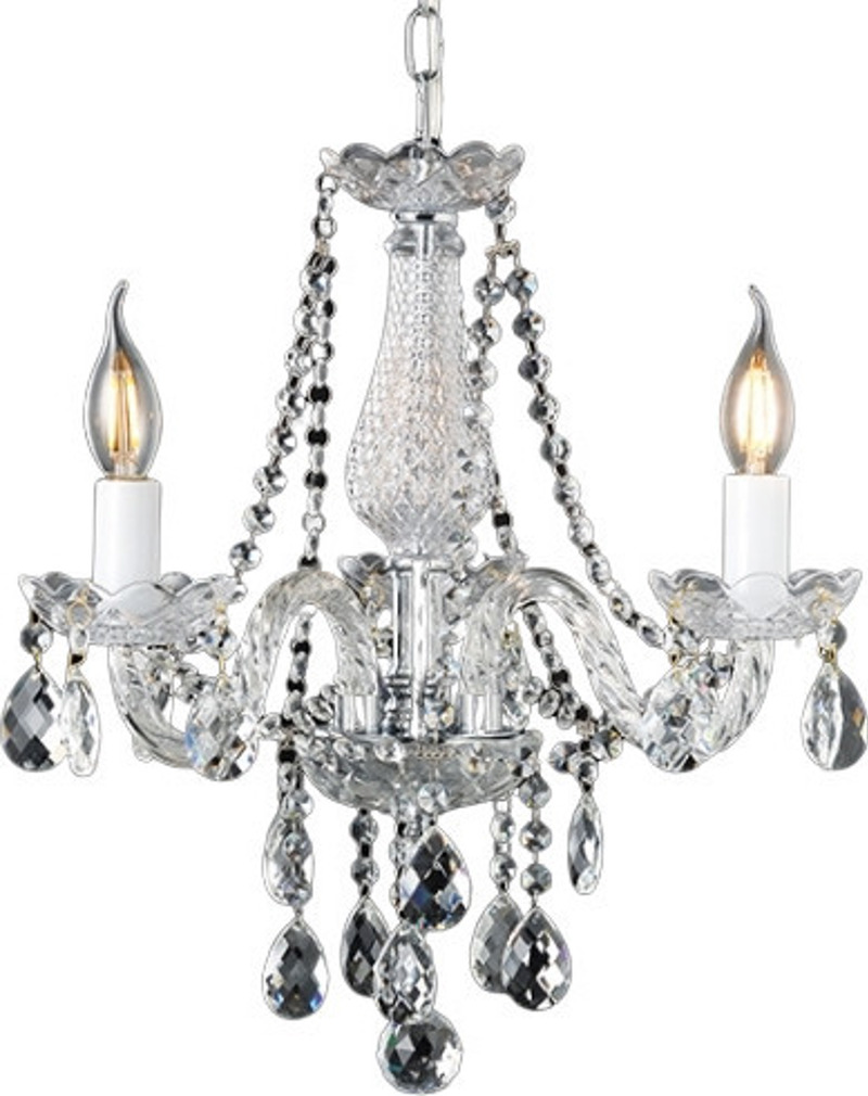 ACA Φωτιστικό Οροφής Τρίφωτο Μεταλλικό/Κρυστάλλινο 'Gla