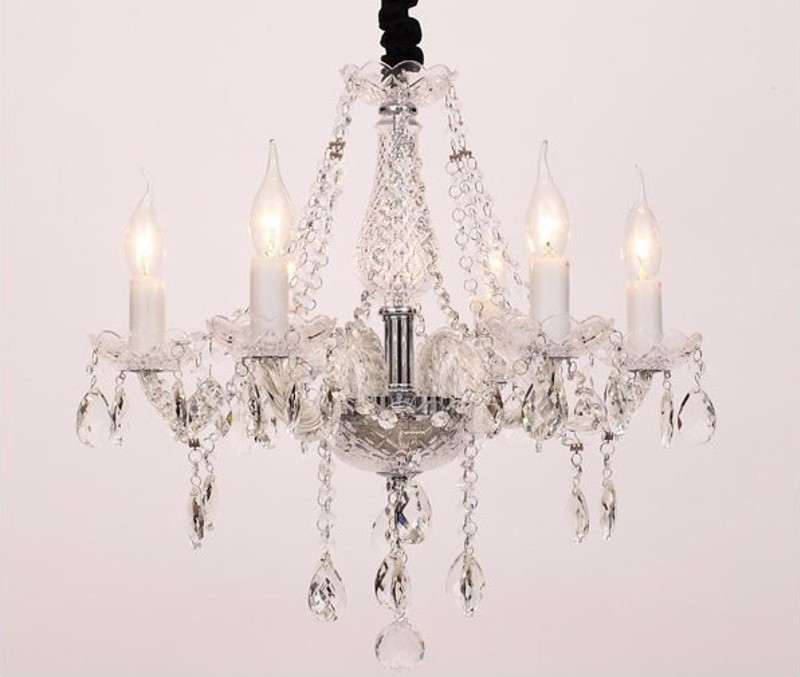 ACA Φωτιστικό Οροφής Εξάφωτο Μεταλλικό/Κρυστάλλινο 'GLA