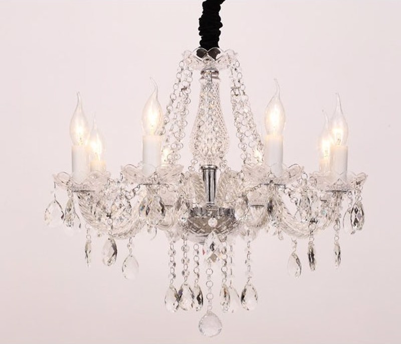 ACA Φωτιστικό Οροφής Οχτάφωτο Μεταλλικό/Κρυστάλλινο 'GL