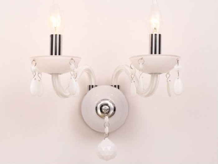 ACA Aplika Toixou Difoti Metalliki/Krustallini 'TULIA' Xromio/Lefko E14 38X31cm BLK82042WWC