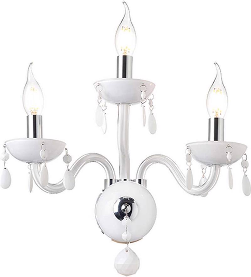 ACA Απλίκα Τοίχου Τρίφωτη Μεταλλική/Κρυστάλλινη 'TULIA'