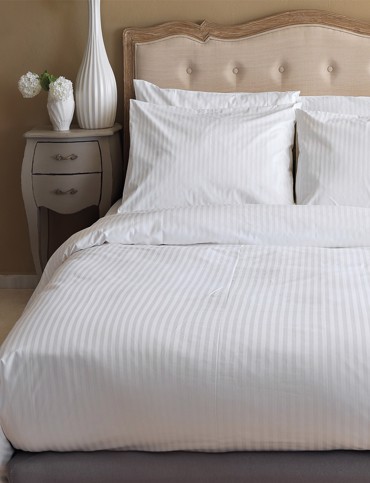 Palamaiki Σεντόνι Ημίδιπλο White Comfort 180TC 160X270 WHITE STRIPES 