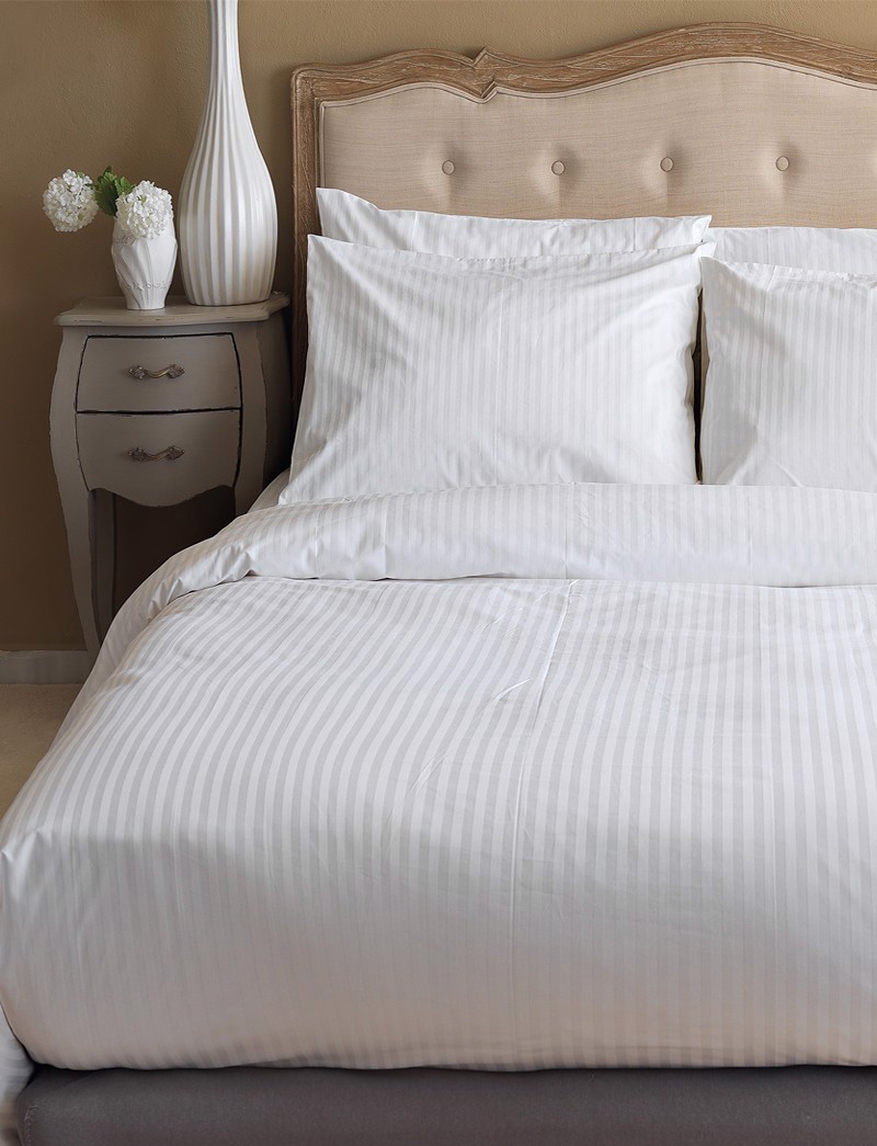 Σεντόνι White Comfort 180TC 160×270 WHITE STRIPES