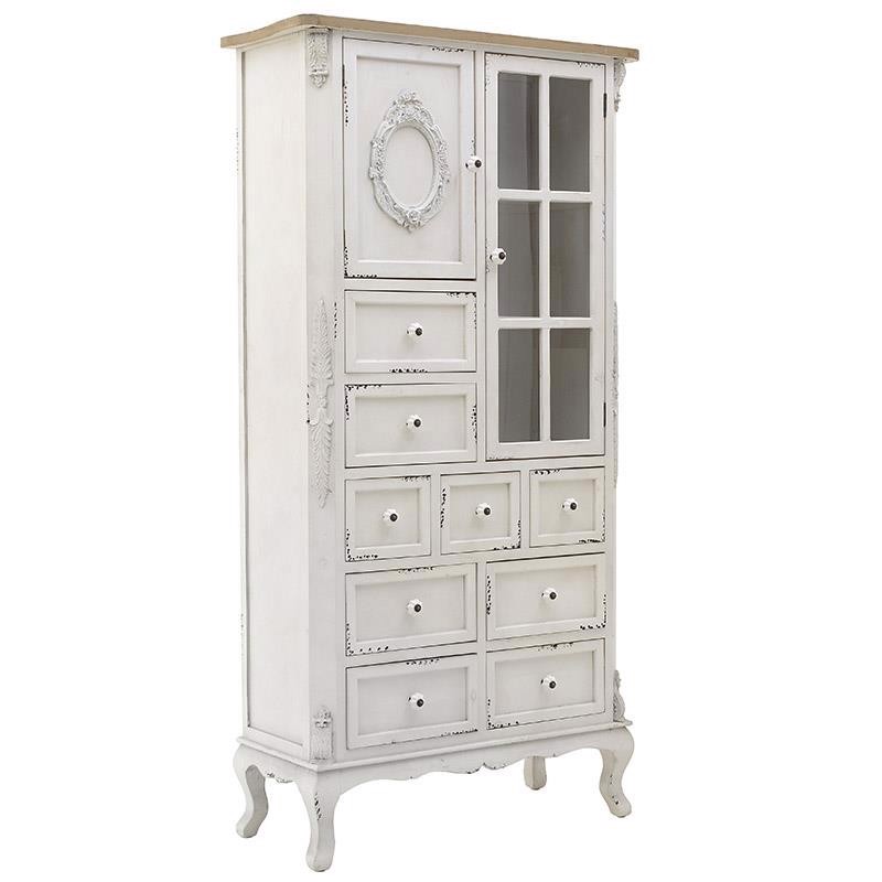 INART ΒΙΤΡΙΝΑ ΣΥΡΤΑΡΙΕΡΑ ΞΥΛΙΝΗ ΛΕΥΚΗ NATURAL 82X34X162 3-50-913-0033