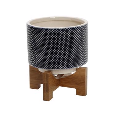 Δοχείο με Ξύλινη Βάση Μπλε 17εκ SIG121 Espiel