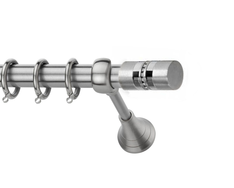 Κουρτινόξυλο Φ25 Inox Κώς