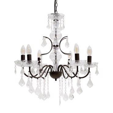 Inart Φωτιστικό Οροφής 6φωτο Μεταλλικό Χρυσό Μαύρο E14 60Χ60Χ50 3-10-872-0071