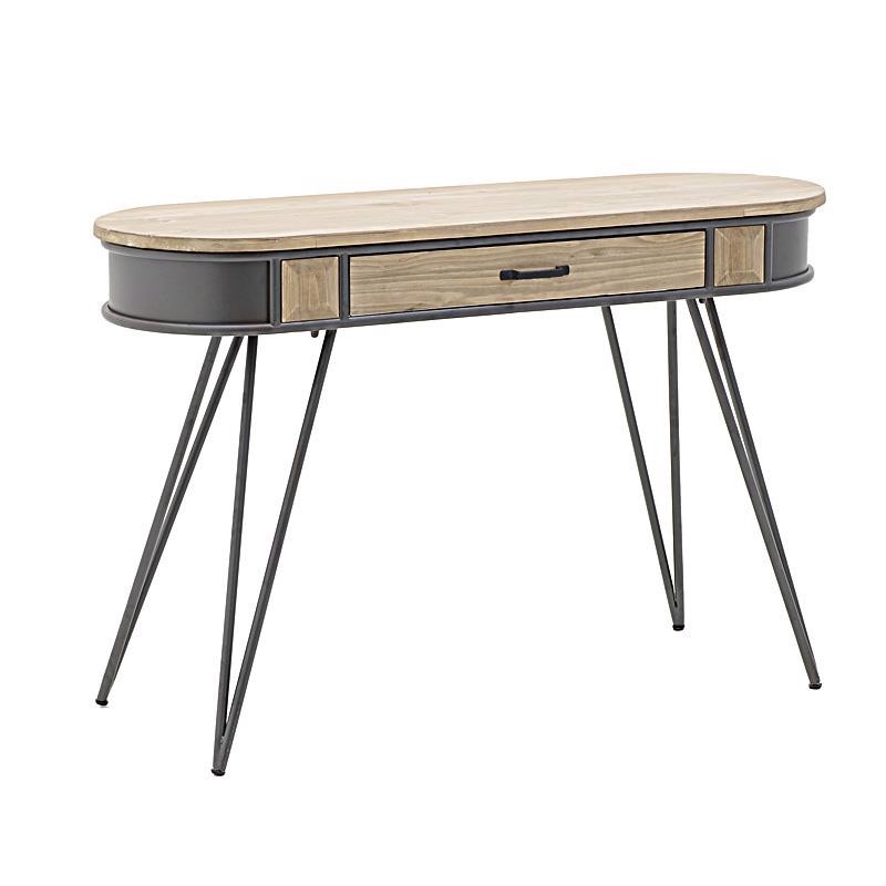 INART ΚΟΝΣΟΛΑ ΜΕΤΑΛΛΙΚΗ ΞΥΛΙΝΗ ΜΑΥΡΗ NATURAL 118Χ40Χ77 3-50-196-0027