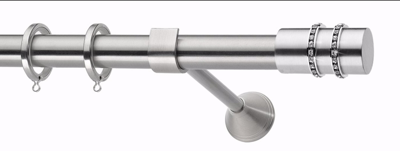 Κουρτινόξυλο φ25 inox Έρρικα Swarovski