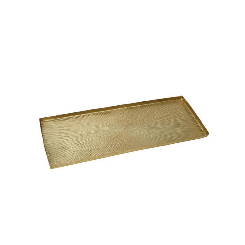 Πλατό Αλουμινίου Ορθογώνιο Χρυσό 'Γραμμωτό' 31Χ15εκ LAK321K4 Espiel