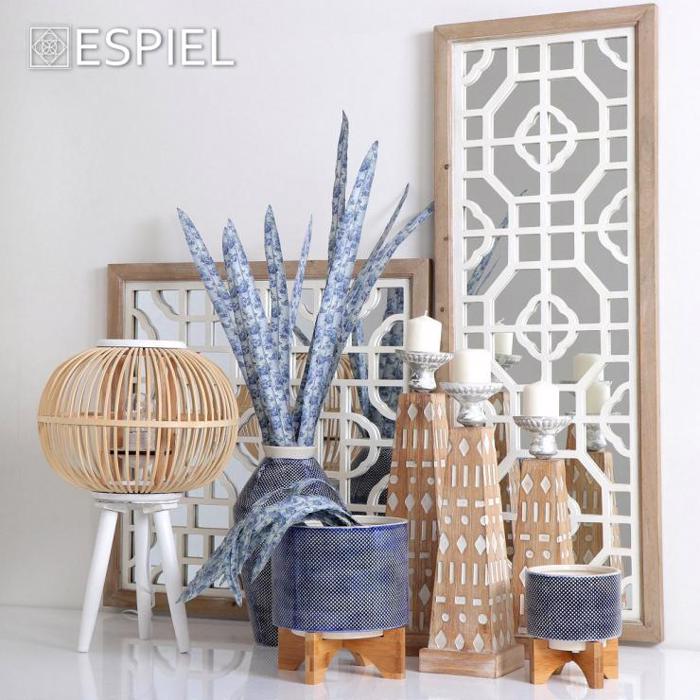 Δοχείο με Ξύλινη Βάση Μπλε 17εκ SIG121 Espiel Doxeio me Xulini Basi Ble 17ek SIG121 Espiel