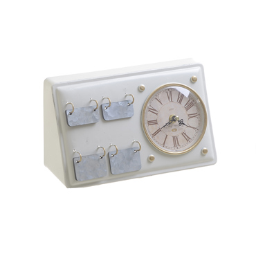 Inart Ρολόι Ημερολόγιο Μεταλλικό Εκρού 26Χ10Χ15 3-20-977-0282