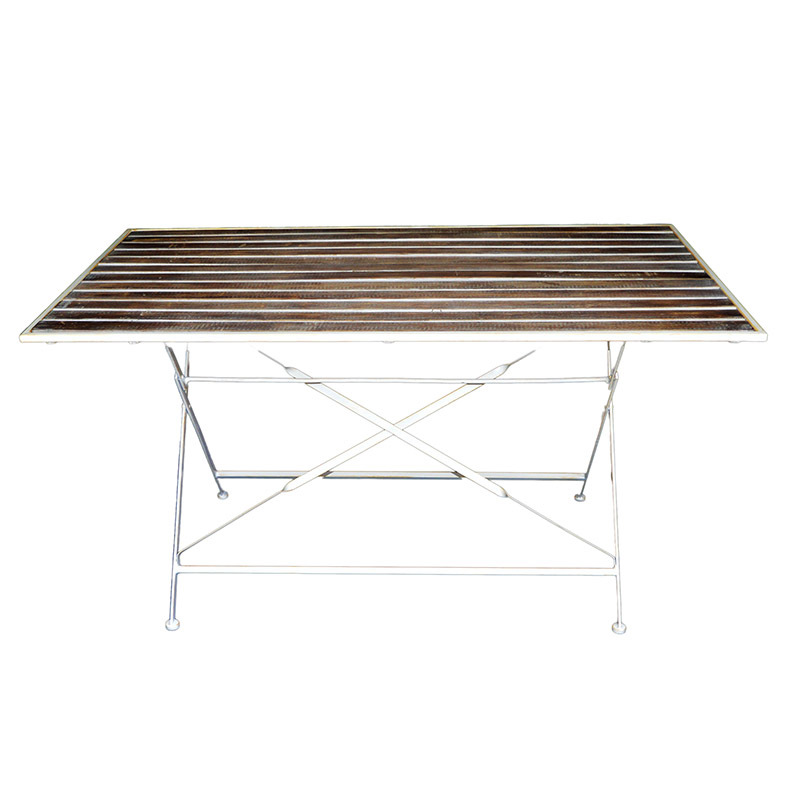 INART ΤΡΑΠΕΖΙ ΜΕΤΑΛΛΙΚΟ ΞΥΛΙΝΟ ΛΕΥΚΟ NATURAL 143,5X84X75,5 3-50-052-0011