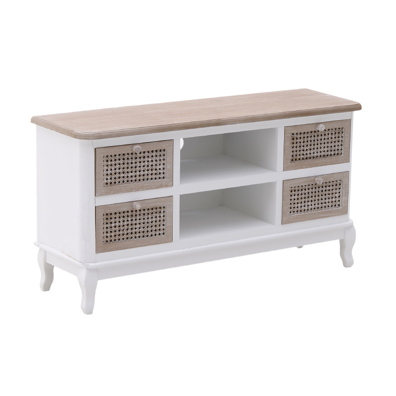 INART ΕΠΙΠΛΟ TV ΞΥΛΙΝΟ ΛΕΥΚΟ NATURAL 110X34X58 3-50-104-0364
