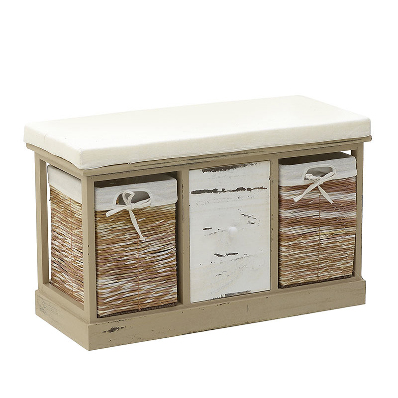 INART ΝΤΟΥΛΑΠΙ ΜΕ ΚΑΘΙΣΜΑ ΞΥΛΙΝΟ NATURAL ΛΕΥΚΟ 73X32X45 3-50-264-0061