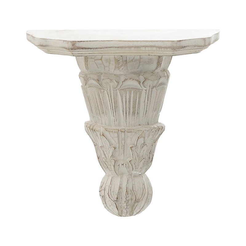 INART ΡΑΦΙ ΤΟΙΧΟΥ ΞΥΛΙΝΟ ΑΝΤΙΚΕ ΛΕΥΚΟ 30X12,5X30 3-70-116-0008