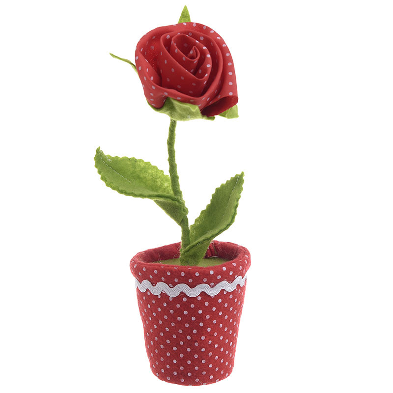 InArt - ΣΗΜΑΝΤΙΚΟ: Σε περίπτωση διαφοράς τιμής από το κατάστημα ισχύει παντα και μόνο η τιμή του καταστήματος Inart Λουλούδι σε Γλάστρα Υφασμάτινο Πράσινο Κοκκίνο Δ7