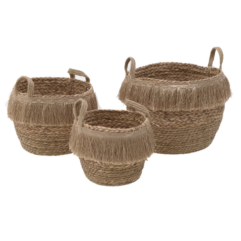 INART ΣΕΤ ΤΩΝ 3 ΚΑΛΑΘΙ ΨΑΘΙΝΟ ΜΕ ΚΡΟΣΣΙΑ NATURAL Δ34Χ28 3-70-367-0044