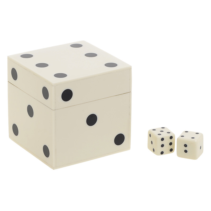 INART ΣΕΤ ΚΟΥΤΙ ΚΑΙ 5 ΖΑΡΙΑ ΞΥΛΙΝΟ RESIN ΛΕΥΚΟ ΜΑΥΡΟ 9,5X9,5X9,5 3-70-622-0006