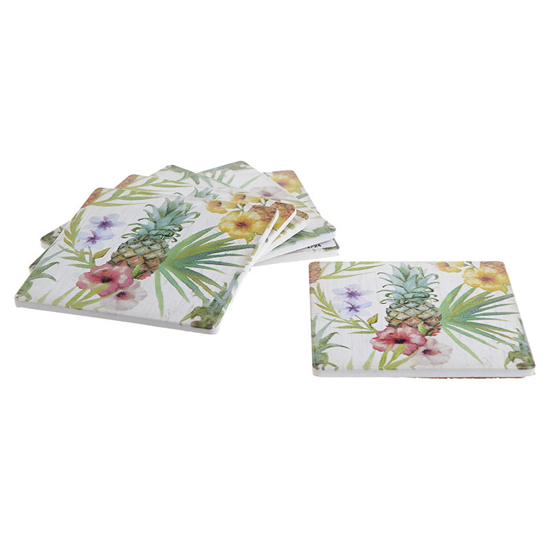 Inart Σετ των 6 Σουβέρ PL Ανανάς 10Χ10Χ4 3-70-623-0030