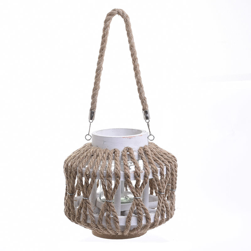 INART ΦΑΝΑΡΙ ΞΥΛΙΝΟ ΜΕ ΣΧΟΙΝΙ ΛΕΥΚΟ/NATURAL Δ21X20/40 3-70-633-0003