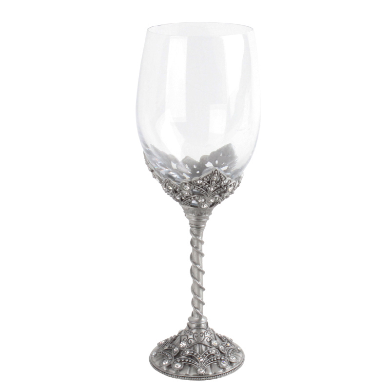 Inart Ποτήρι Μεταλλικό Ασημί Ζιγκόν 8X22.5 3-70-744-006