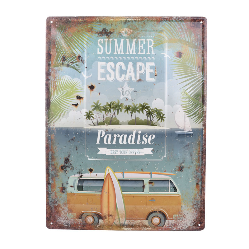 INART ΔΙΑΚΟΣΜΗΤΙΚΟ ΤΟΙΧΟΥ ΜΕΤΑΛΛΙΚΟ SUMMER ESCAPE 30Χ40 3-70-773-008