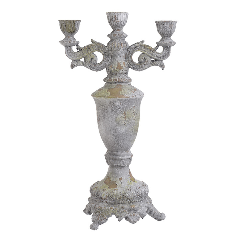 INART ΚΗΡΟΠΗΓΙΟ 3 ΘΕΣΕΩΝ POLYRESIN ΑΝΤΙΚΕ ΓΚΡΙ 24Χ17Χ42 3-70-827-0020