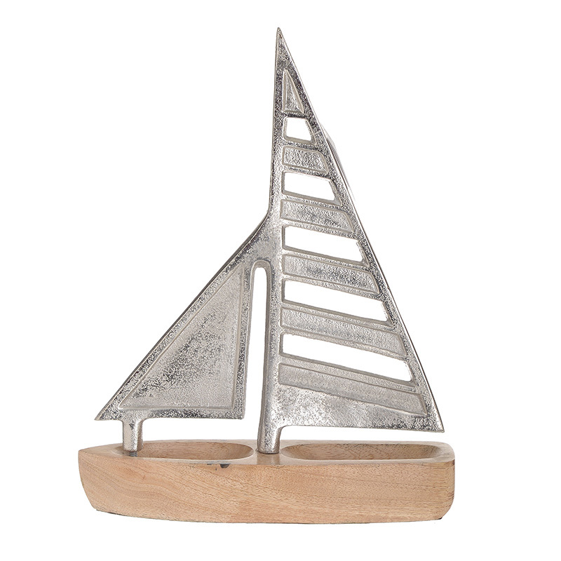 INART ΚΑΡΑΒΙ ΑΛΟΥΜΙΝΕΝΙΟ ΞΥΛΙΝΟ ΑΣΗΜΙ NATURAL 28X7X35 3-70-895-0003