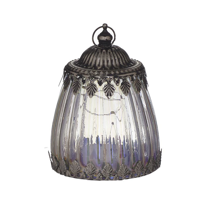 INART ΦΑΝΑΡΙ LED ΓΥΑΛΙΝΟ ΜΕΤΑΛΛΙΚΟ ΙΡΙΔΙΖΟΝ Δ11X14 3-70-912-0085