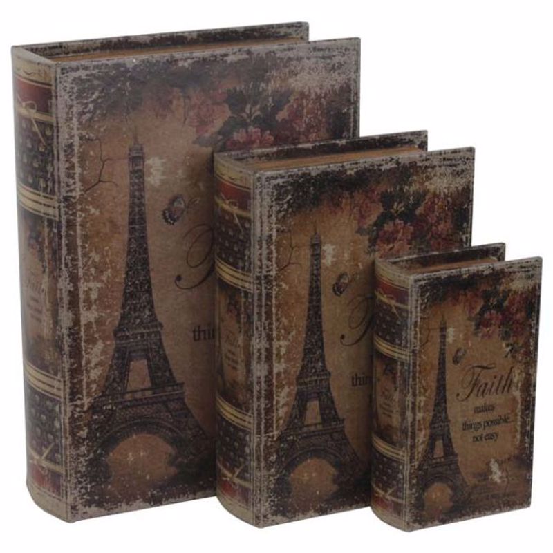 INART ΣΕΤ ΤΩΝ 3 ΚΟΥΤΙ ΒΙΒΛΙΟ ΔΕΡΜΑΤΙΝΟ ‘EIFFEL’ 22X8X30 3-70-939-0003