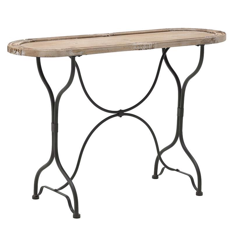 INART ΚΟΝΣΟΛΑ ΞΥΛΙΝΗ ΜΕΤΑΛΛΙΚΗ ΜΑΥΡΗ NATURAL 115X40X76 3-50-090-0297