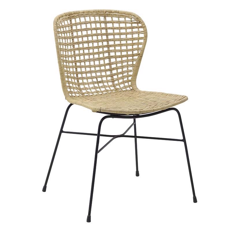 INART ΚΑΡΕΚΛΑ ΜΕΤΑΛΛΙΚΗ ΡΑΤΤΑΝ NATURAL 48X56X83 3-50-646-0002
