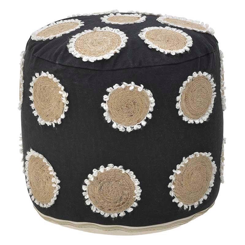 INART ΠΟΥΦ ΥΦΑΣΜΑΤΙΝΟ ΜΑΥΡΟ ΜΠΕΖ 45X45X43 3-50-753-0012