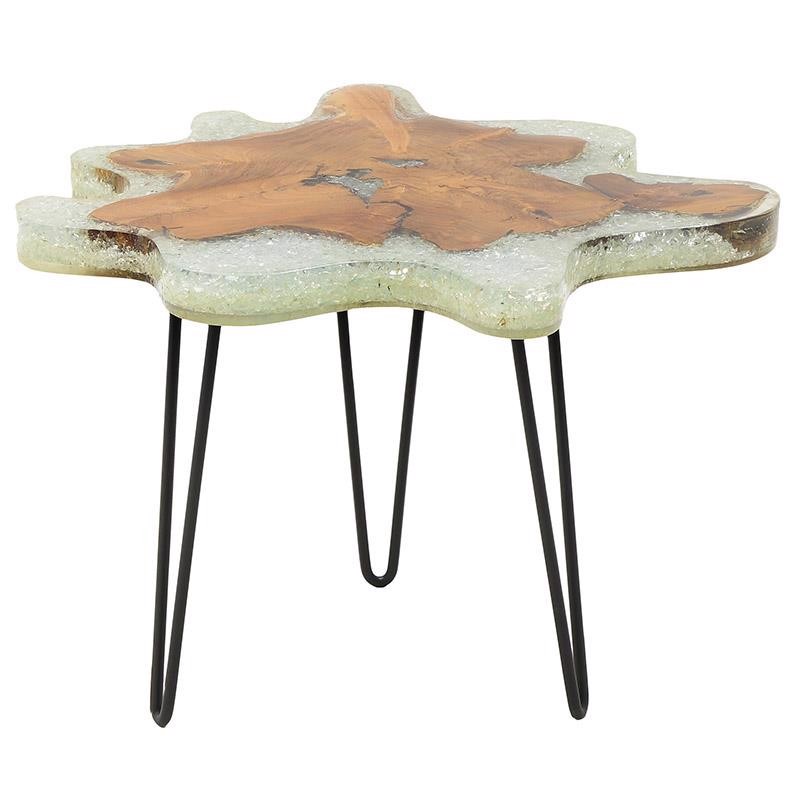 INART ΤΡΑΠΕΖΙ ΣΑΛΟΝΙΟΥ ΞΥΛΙΝΟ RESIN NATURAL 70Χ70Χ50 3-50-557-0023