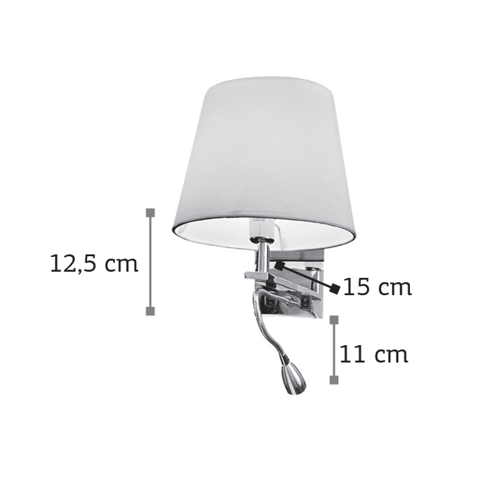 INLIGHT Aplika Toixou Metalliki Xromio me Diplo Fotismo E14+LED 43311