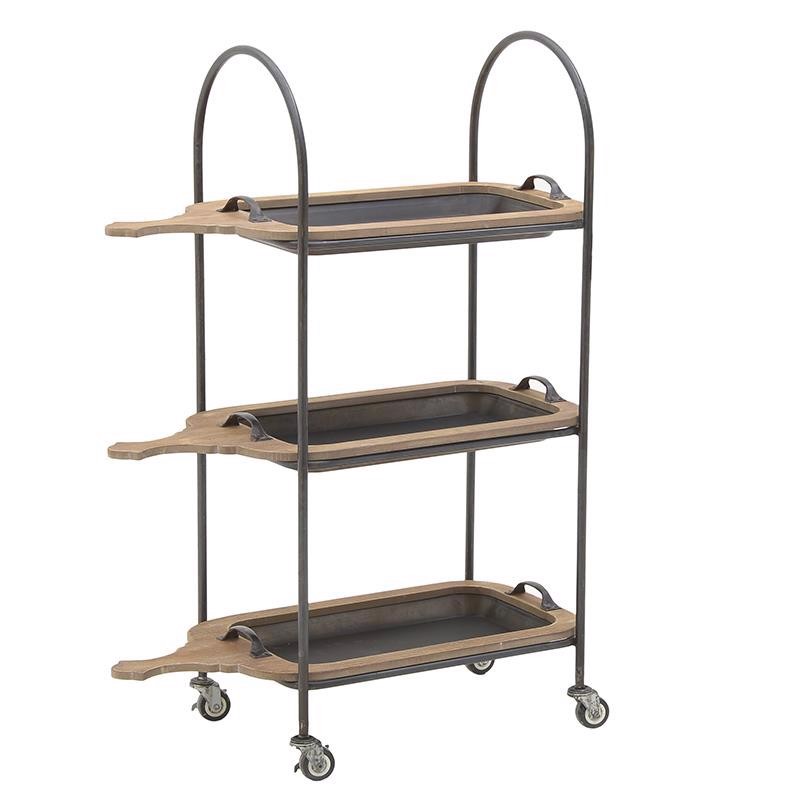 INART ΕΤΑΖΕΡΑ ΜΕΤΑΛΛΙΚΗ ΞΥΛΙΝΗ ΜΑΥΡΗ NATURAL 71X33X105 3-50-477-0028