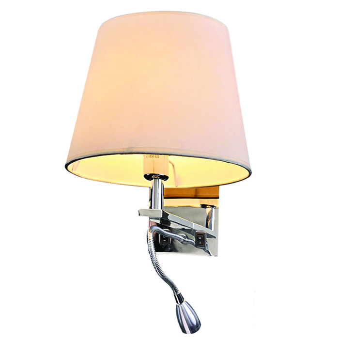 INLIGHT Aplika Toixou Metalliki Xromio me Diplo Fotismo E14+LED 43311