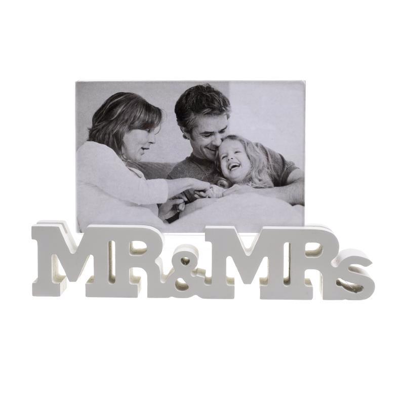 Inart Κορνίζα 'Mr And Mrs' Λευκή 10Χ15 6-30-970-0001