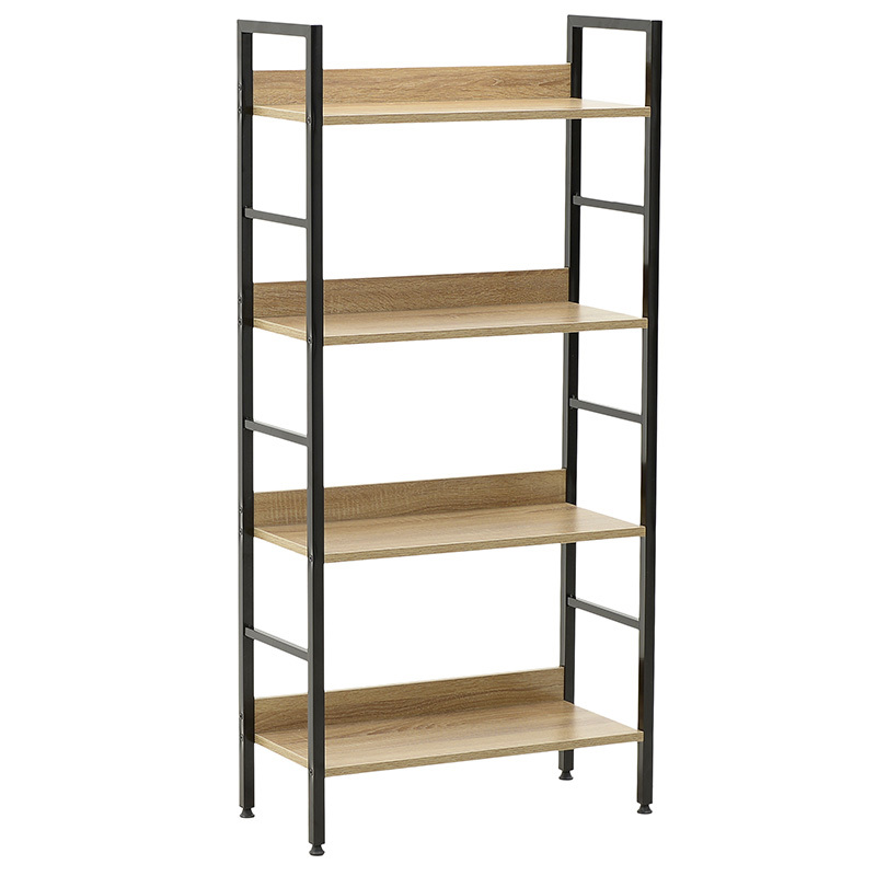 INART ΒΙΒΛΙΟΘΗΚΗ ΜΕΤΑΛΛΙΚΗ ΞΥΛΙΝΗ ΜΑΥΡΗ NATURAL 60X28X126 6-50-470-0012