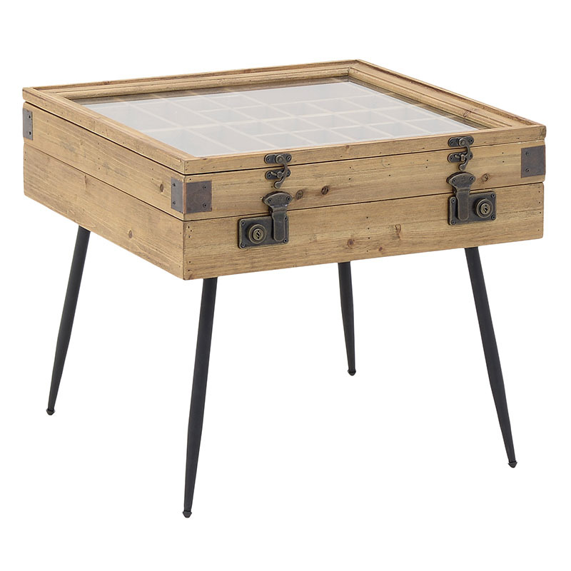 INART ΤΡΑΠΕΖΙ ΒΙΤΡΙΝΑ ΞΥΛΙΝΟ NATURAL 55X56X49 3-50-102-0021