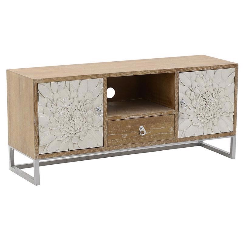 INART ΕΠΙΠΛΟ TV ΞΥΛΙΝΟ NATURAL ΑΣΗΜΙ 135Χ40Χ60 3-50-109-0006